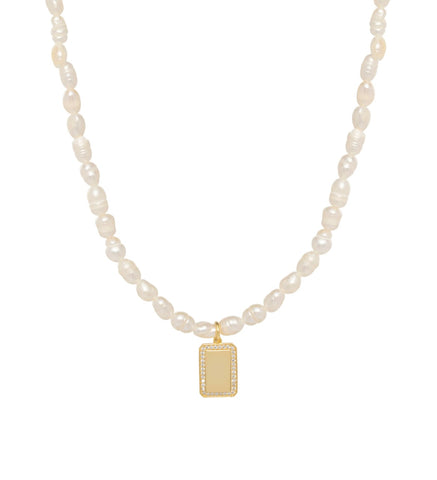 Pearl Tag Necklace