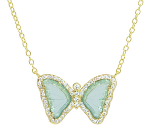 Mini Butterfly Opal Necklace