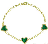 Heart Paperclip Bracelet (More Gemstones)