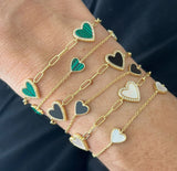 Heart Paperclip Bracelet (More Gemstones)
