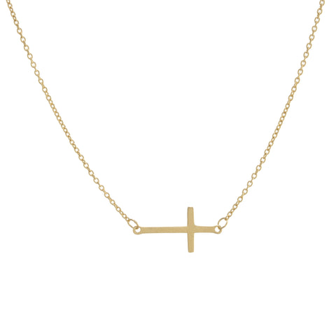 Side Cross Necklace