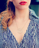 Hand Cut Lace Monogram Necklace
