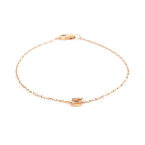 Tiny Block Letter Bracelet