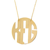 Hand Cut Block Font Monogram Necklace