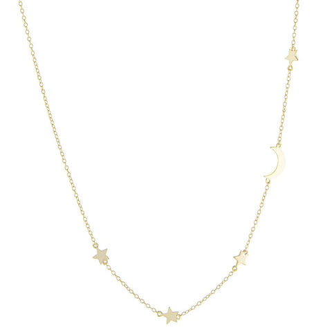 Multi Star Moon Necklace