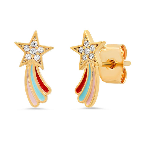 Enamel Shooting Star Studs