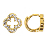 Tiny Clover Huggie Earrings