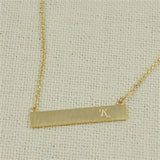 Brass Bar Initial Necklace