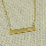 Brass Bar Initial Necklace