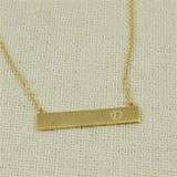 Brass Bar Initial Necklace