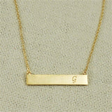 Brass Bar Initial Necklace