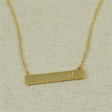 Brass Bar Initial Necklace