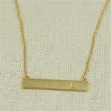 Brass Bar Initial Necklace