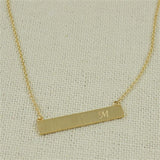 Brass Bar Initial Necklace