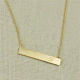 Brass Bar Initial Necklace