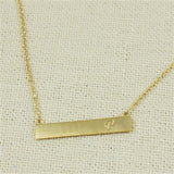 Brass Bar Initial Necklace