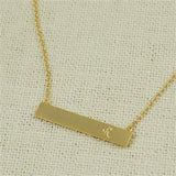 Brass Bar Initial Necklace