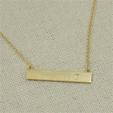 Brass Bar Initial Necklace