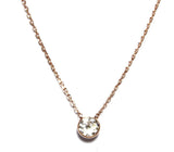 Tiny Bevel Set Solitaire Necklace - BEST SELLER