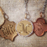 14kt Gold Crest Monogram Necklace