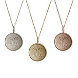 14kt Gold Framed Monogram Disc Necklace