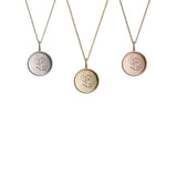 14kt Gold Framed Monogram Disc Necklace