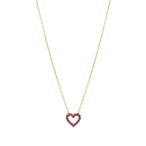 Pink Pave Heart Necklace