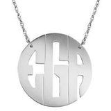 Hand Cut Block Font Monogram Necklace