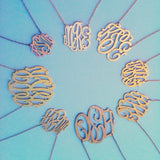 Hand Cut Lace Monogram Necklace