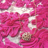 Hand Cut Lace Monogram Necklace