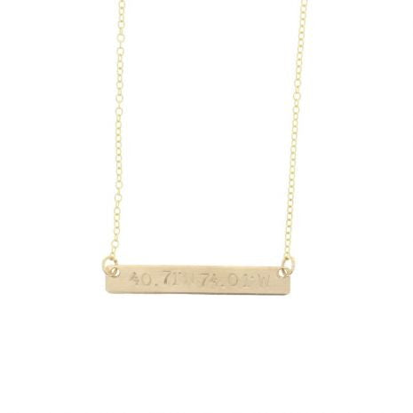 Latitude Longitude Bar Necklace