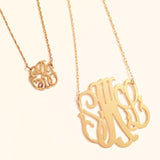 Hand Cut Lace Monogram Necklace