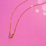 Tiny Bevel Set Solitaire Necklace - BEST SELLER
