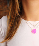 Tiny Bevel Set Solitaire Necklace - BEST SELLER