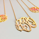 Hand Cut Lace Monogram Necklace