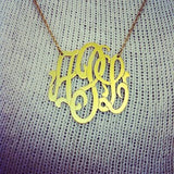 Hand Cut Lace Monogram Necklace