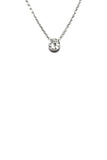 Tiny Bevel Set Solitaire Necklace - BEST SELLER