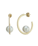 Modern Pearl Hoops