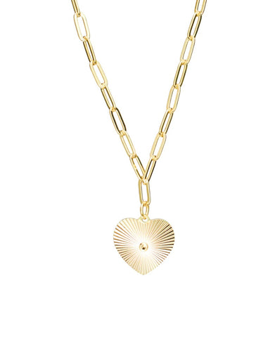 Fluted Heart Necklace