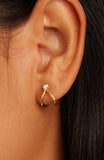 Opalite Solitaire Double Huggies