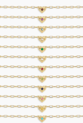 Birthstone Heart Necklace