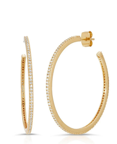 Skinny Pave Hoops