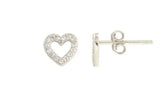 Pave Heart Outline Studs (More Metals)