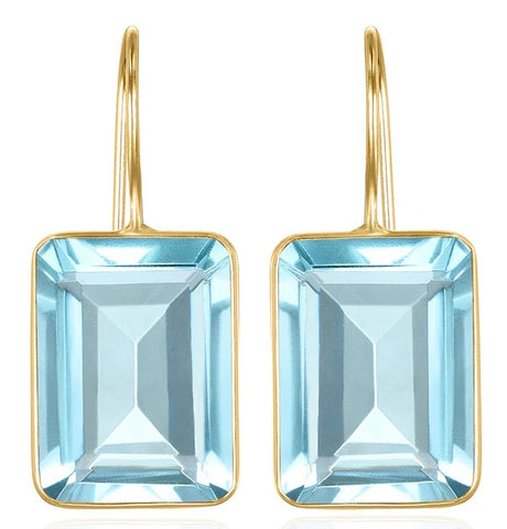 Valencia Emerald Cut Earrings (More Gem Options)