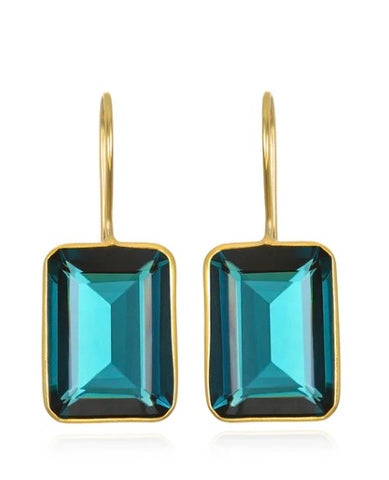 Valencia Emerald Cut Earrings (More Gem Options)
