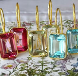 Valencia Emerald Cut Earrings (More Gem Options)