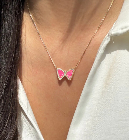 Mini Butterfly Opal Necklace (More Colors)