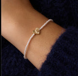 Pearl Vintage Heart Alphabet Bracelet