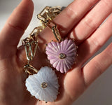 Malene Blue Lace Heart Clip Necklace