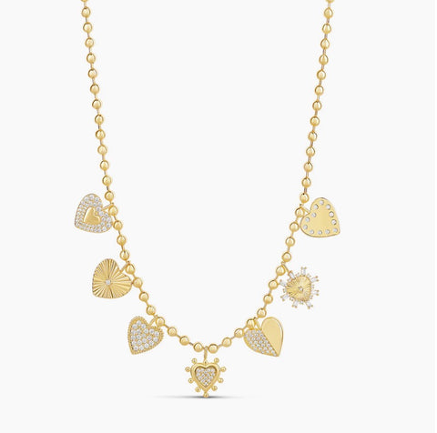 Golden Love Charm Necklace